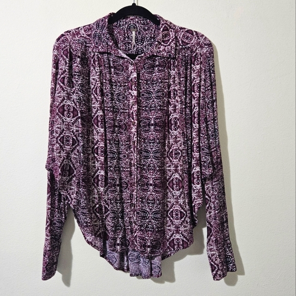 Free People Geometric Print Blouse - Picture 1 of 6